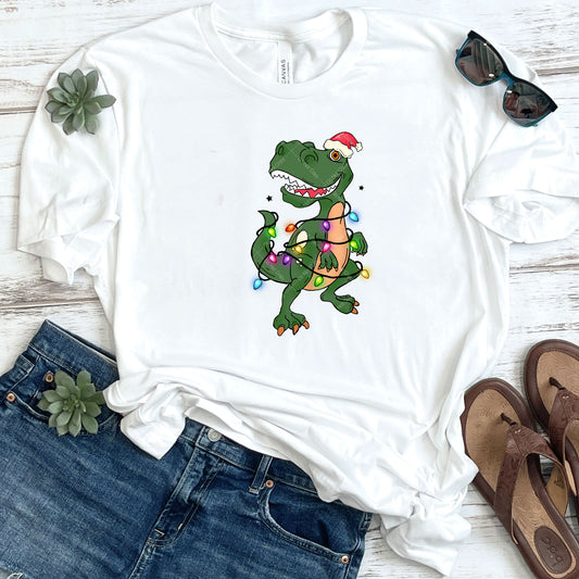 Christmas T-Rex DTF