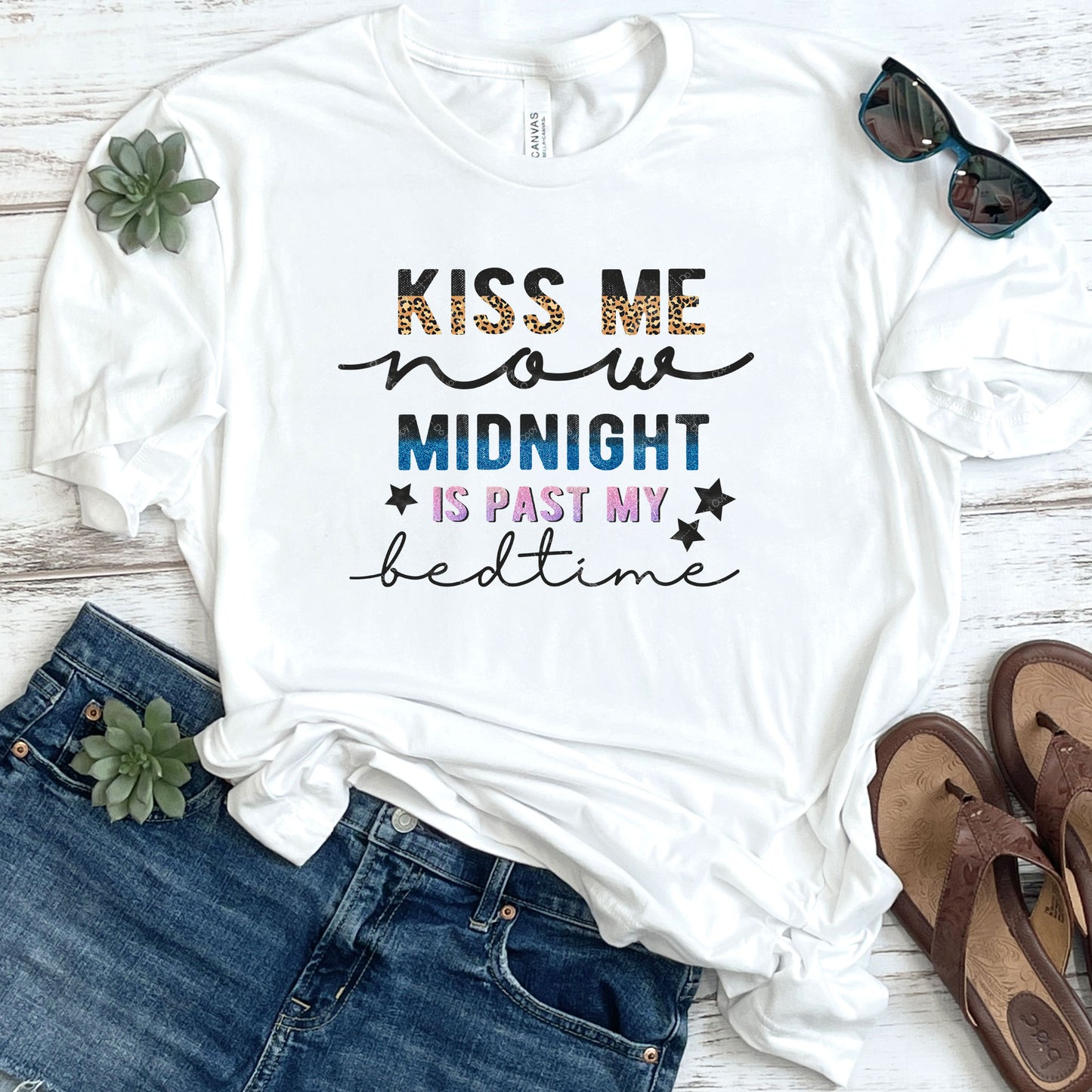 Kiss Me Now Midnight Is Past My Bedtime DTF