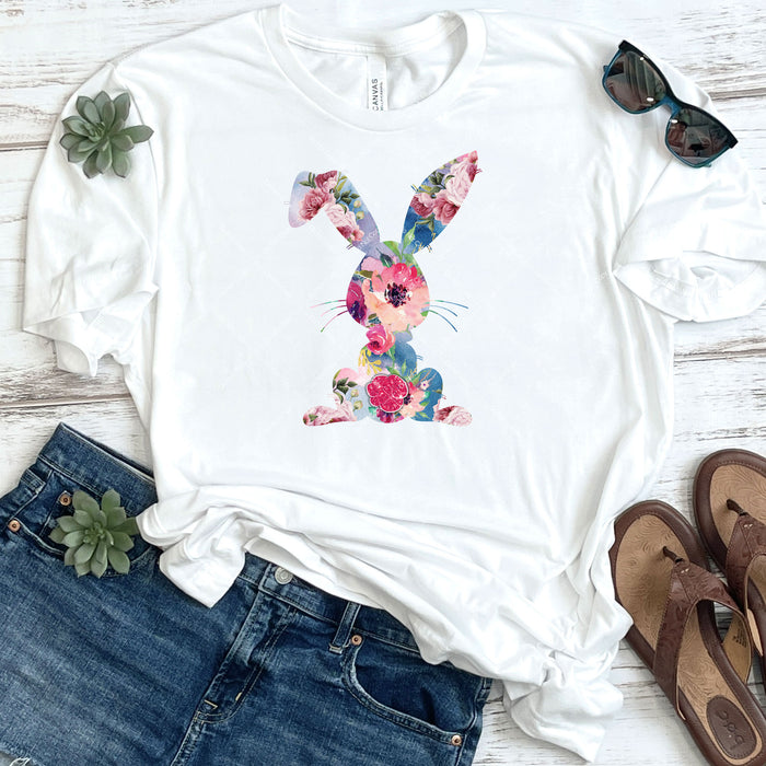 Floral Print Easter Bunny DTF