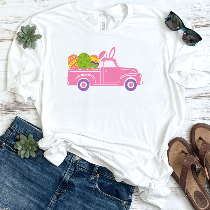 Pink Easter Bunny Truck DTF