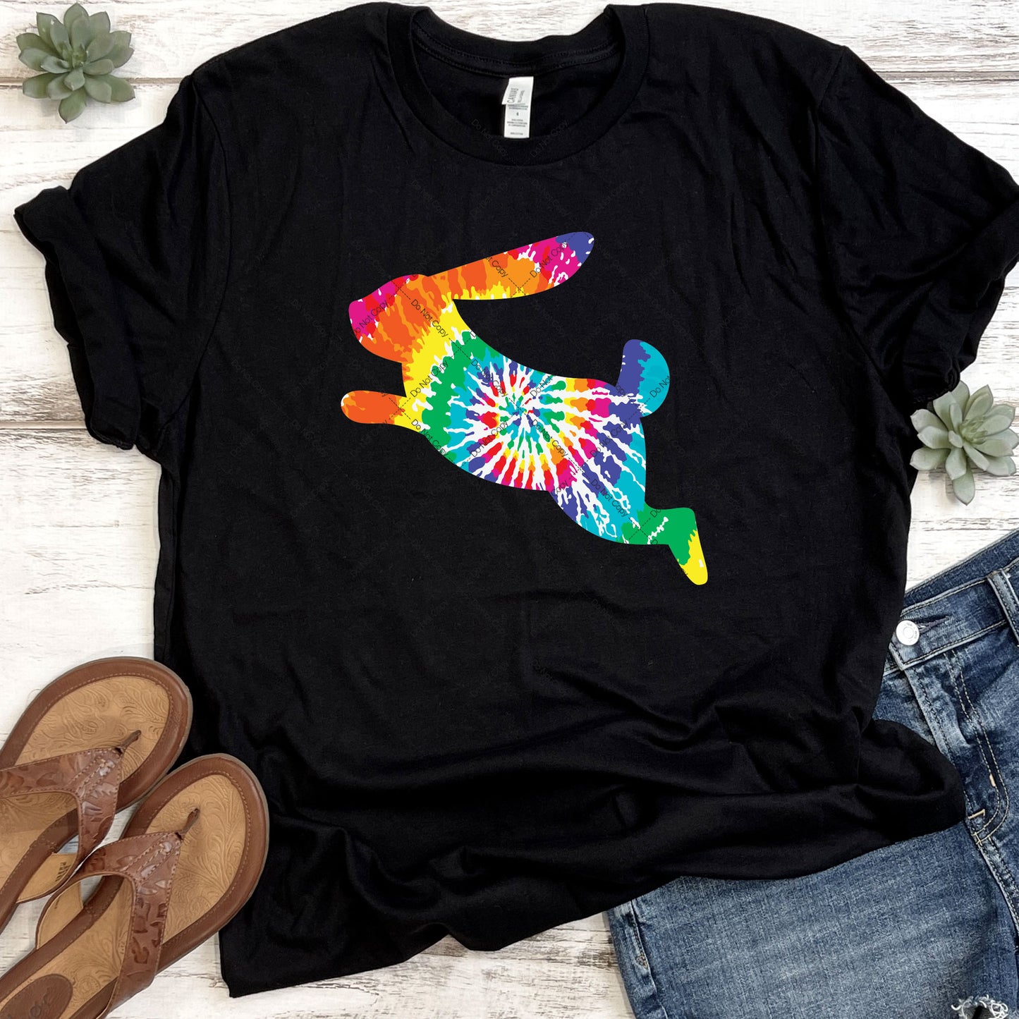 Psychedelic Tie Dye Easter Bunny DTF