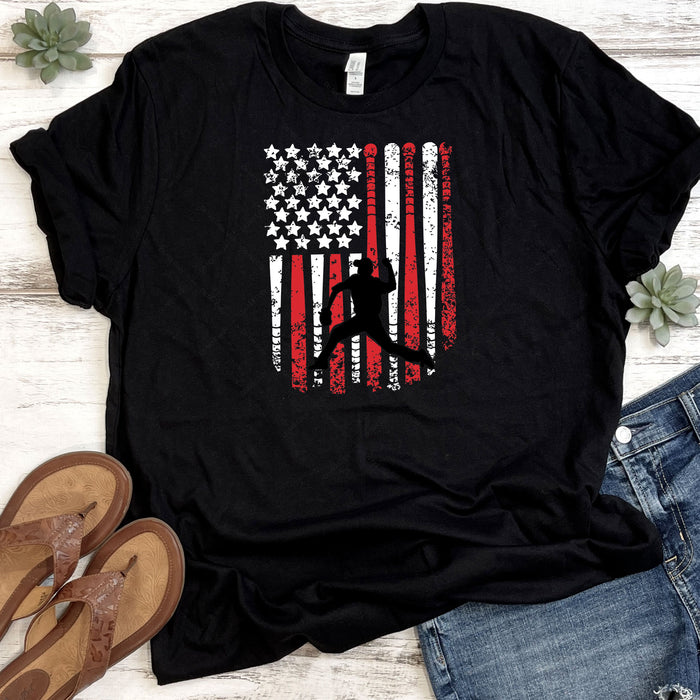 Baseball Pitcher American Flag DTF