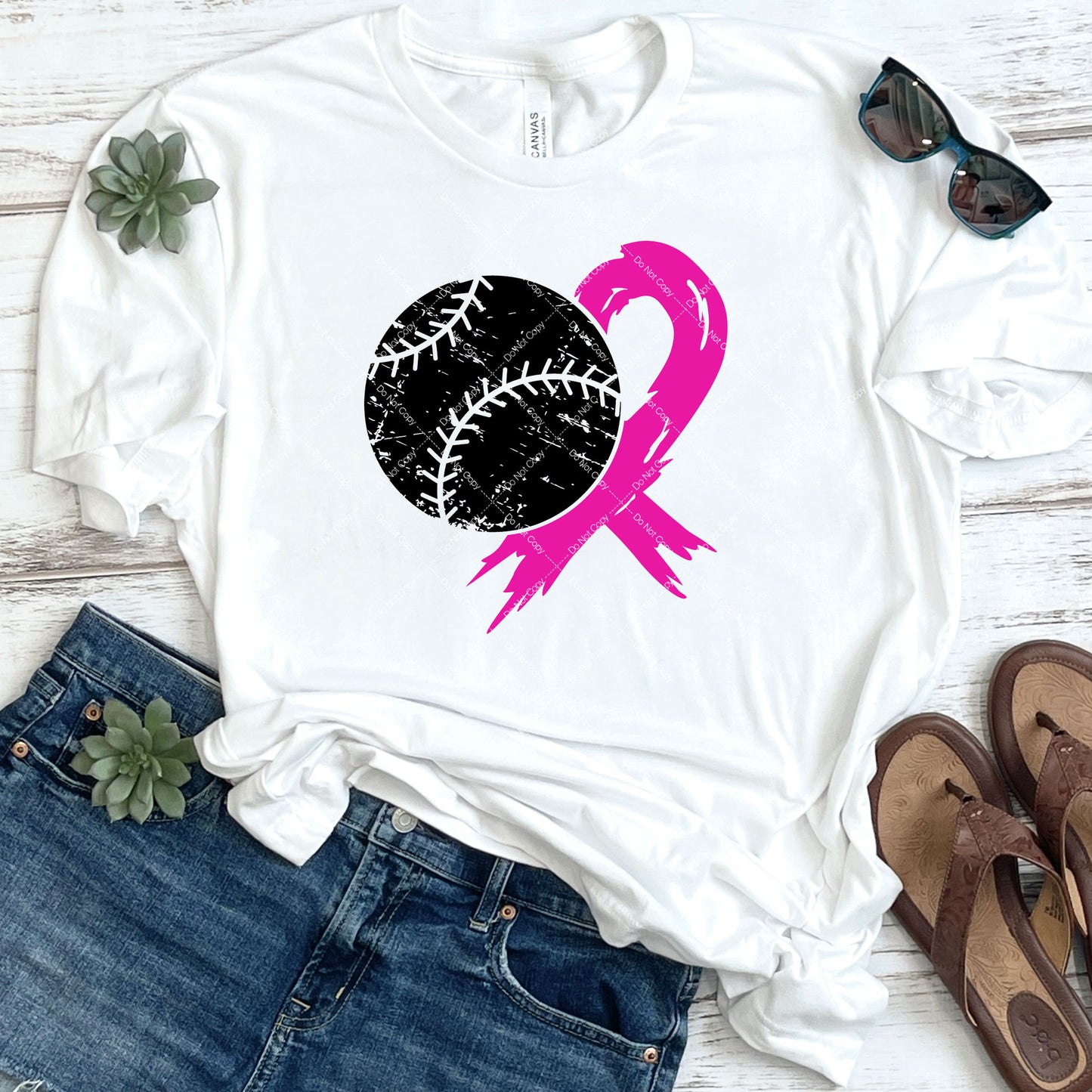Baseball Breast Cancer Awareness DTF