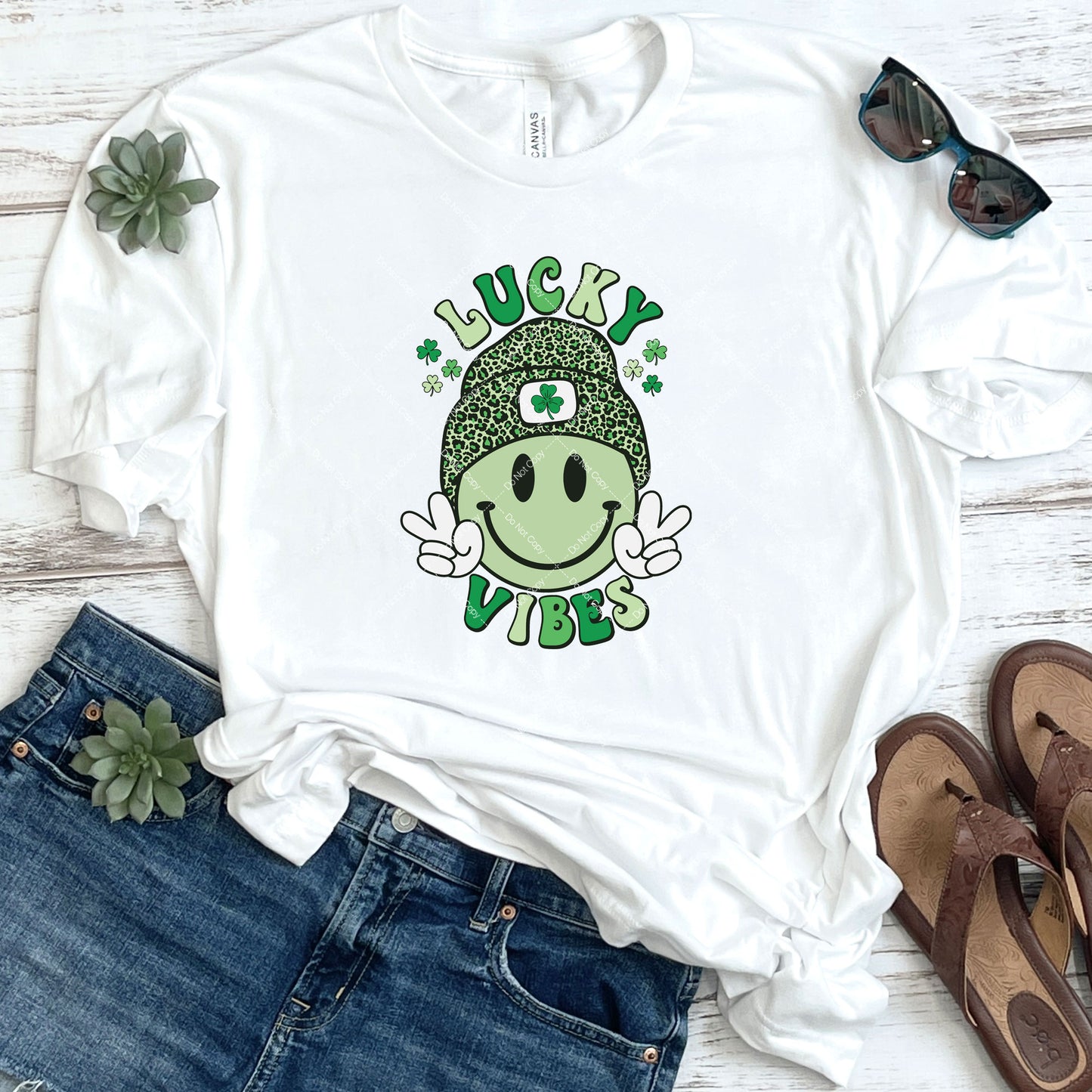 Lucky Vibes Green Smiley DTF