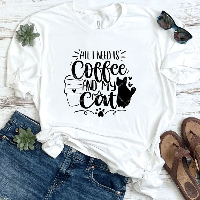 All I Need Is Coffee And My Cat DTF