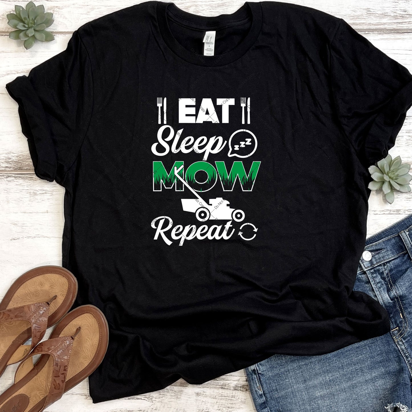 Eat Sleep Mow Repeat DTF