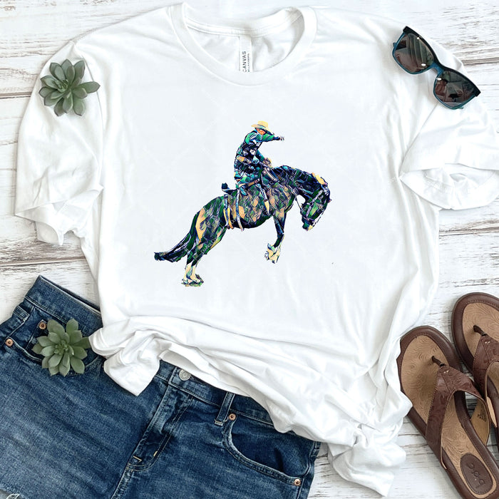 Colorful Rodeo Bronc Rider DTF