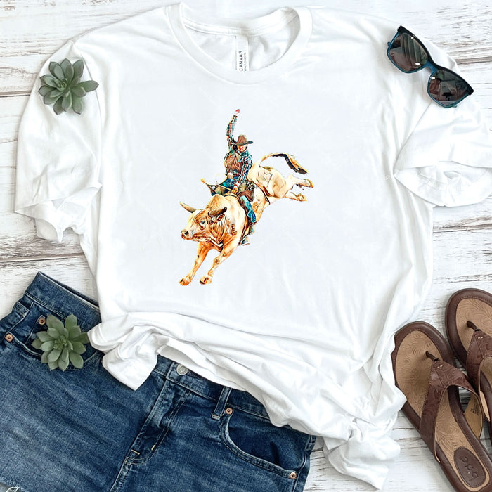 Colorful Rodeo Bull Rider DTF