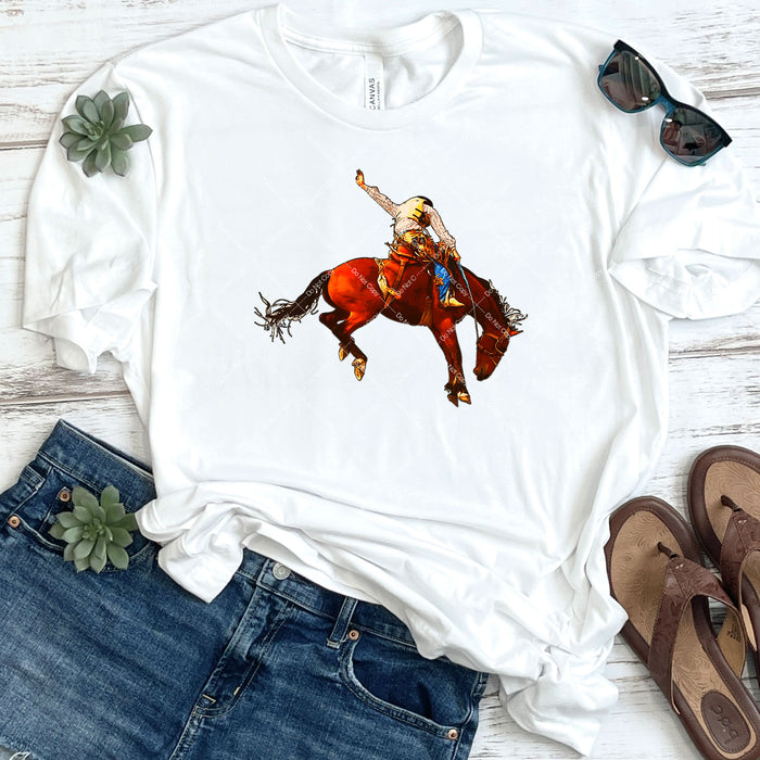 Colorful Rodeo Bronc Rider DTF