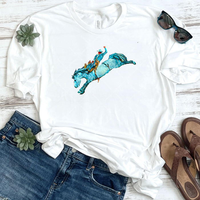 Beautiful Blue Bronc Rider DTF