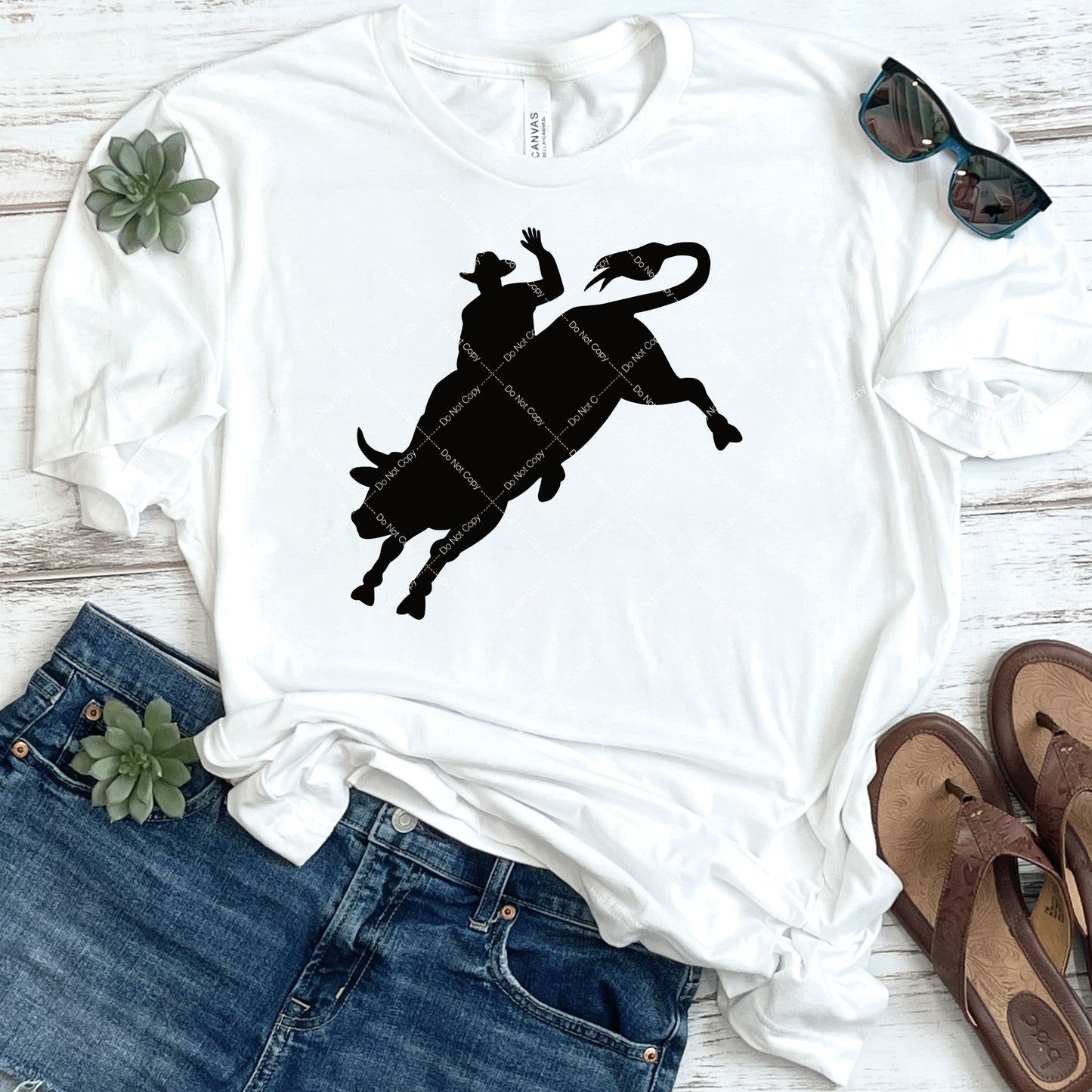 Rodeo Bull Rider Silhouette DTF