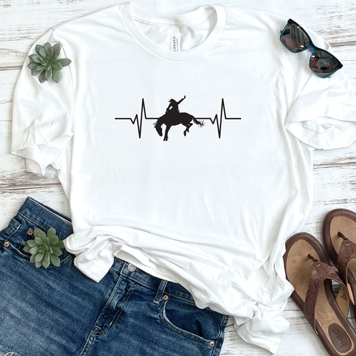 Rodeo Bronc Rider Heartbeat DTF