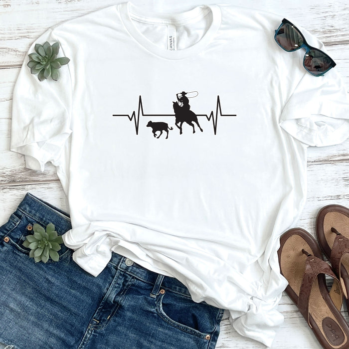 Rodeo Calf Roping Heartbeat DTF