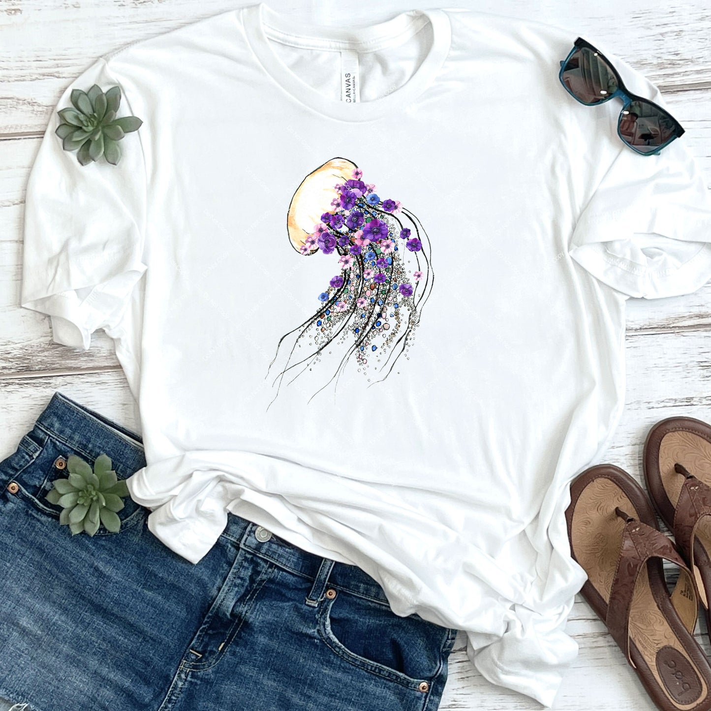 Floral Jellyfish DTF