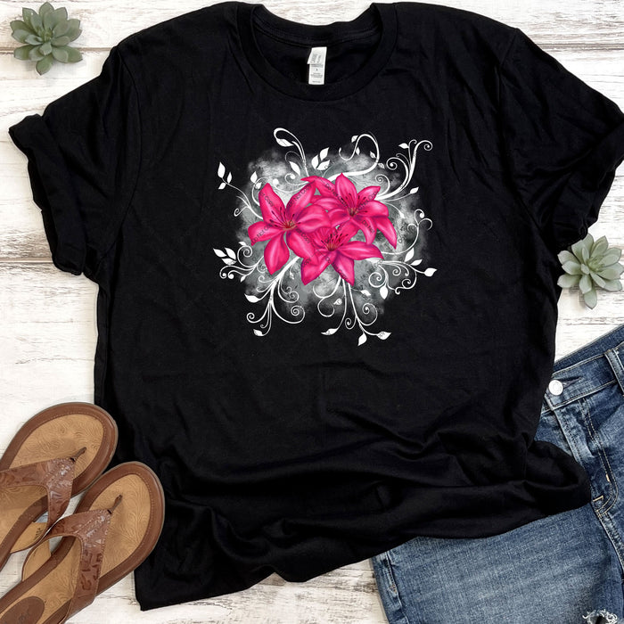 Beautiful Pink Floral Design DTF