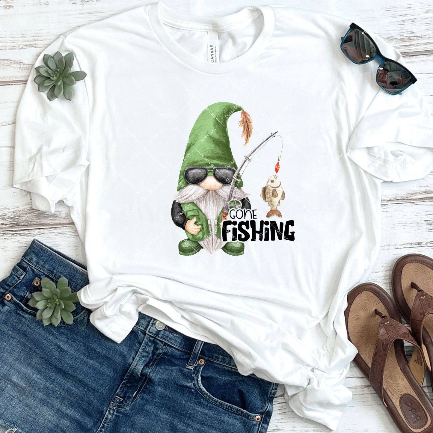 Gnome Gone Fishing DTF