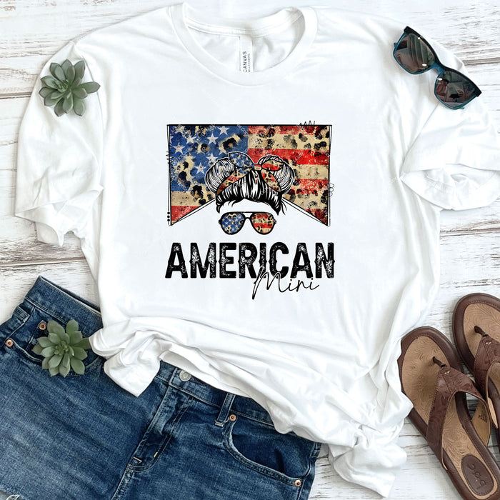 Leopard Print American Flag Mini DTF