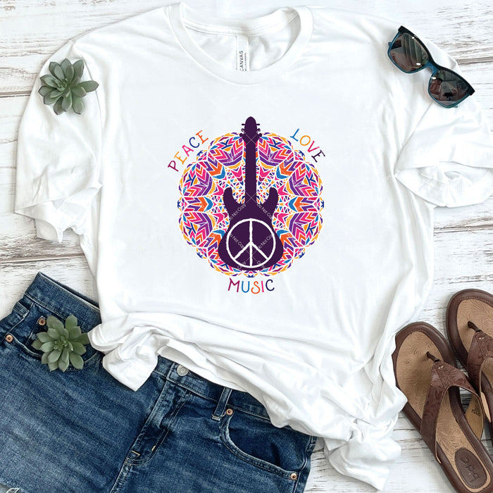 Peace Love Music DTF