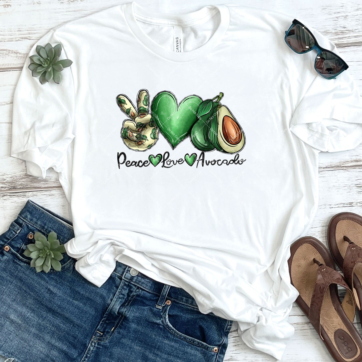 Peace Love Avocado DTF